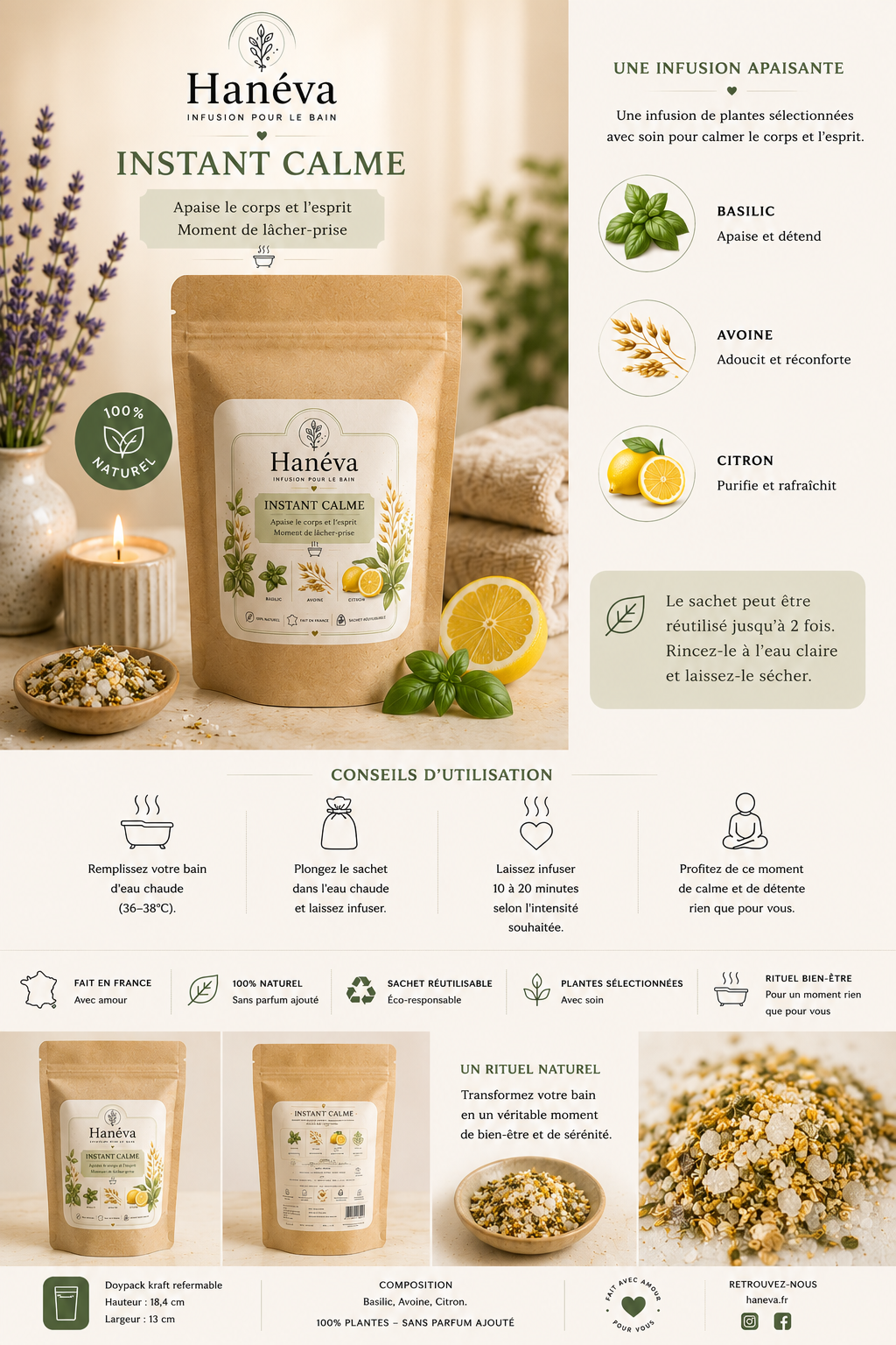 Instant Calme — Infusion pour le bain